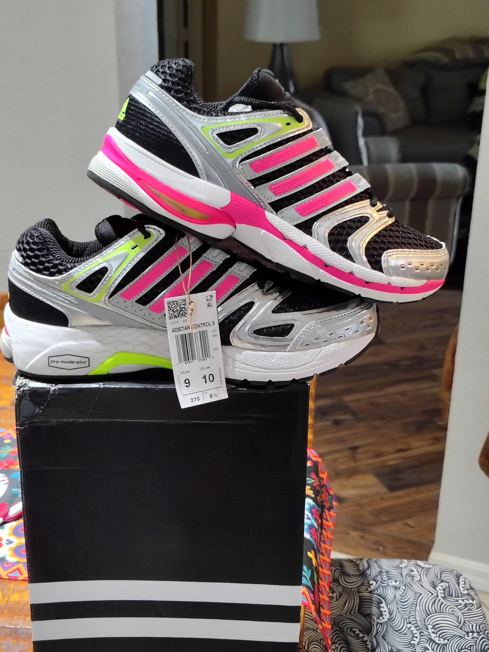 Adidas adiStar Control 5 features a Core Black, Lucid Pink, and Silver Design